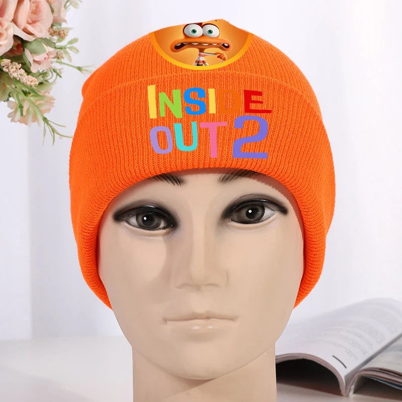 Inside Out 2 Kid Knitted Hats Keep Warm Anxiety Joy Sadness Anger Stretch Caps Soft Comfort Autumn Winter Boy Girl Beanie Gifts