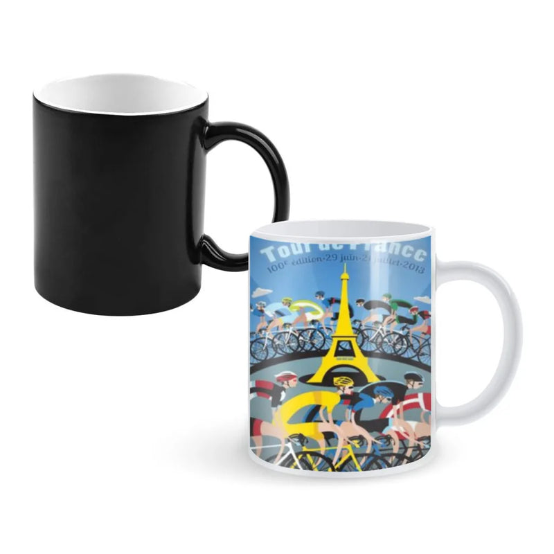 Tour of F-France Anime Creativity Change Color Chang mug Ceramic mug Hot Coffee Cup Breakfast Cup mug Friend Gift