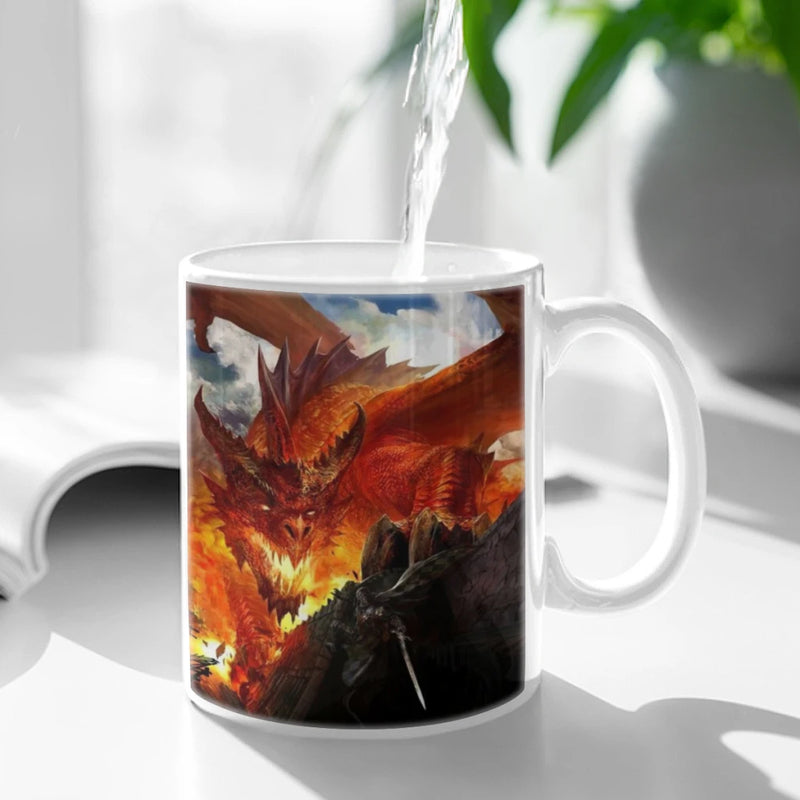 Animals Black Dragon Coffee Mug 11oz Fun Ceramic Coffee Tea Cocoa Cup Handle Tea Drink Cup