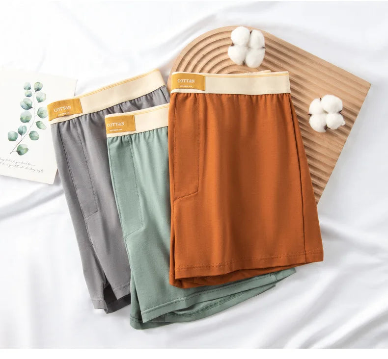 4pcs Male Arrow Pants Men Cotton Boxers Shorts Loose Mid-Waisted Men's Plus Size Underwear Homewear Comfortable Panties