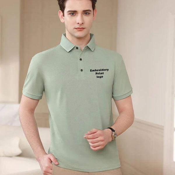 Customized LOGO Polo Shirt Men Summer Shorts Sleeve Polo man Luxury Men`S Tee Shirt Print LOGO LS-2407