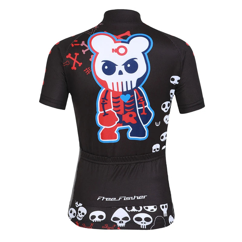 Cartoon Printed Short Sleeve Children's Cycling Jersey Quick-dry Mesh Cloth MTB Bike Riding Wear Boys Girls Bicycle Clothing