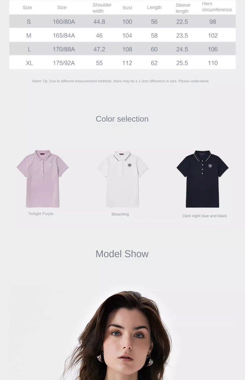 Kappa 2024 New Summer Sports Leisure Korean T-shirt Women's Simple Breathable Short-sleeved POLO Shirts Luxury Brand T-shirts