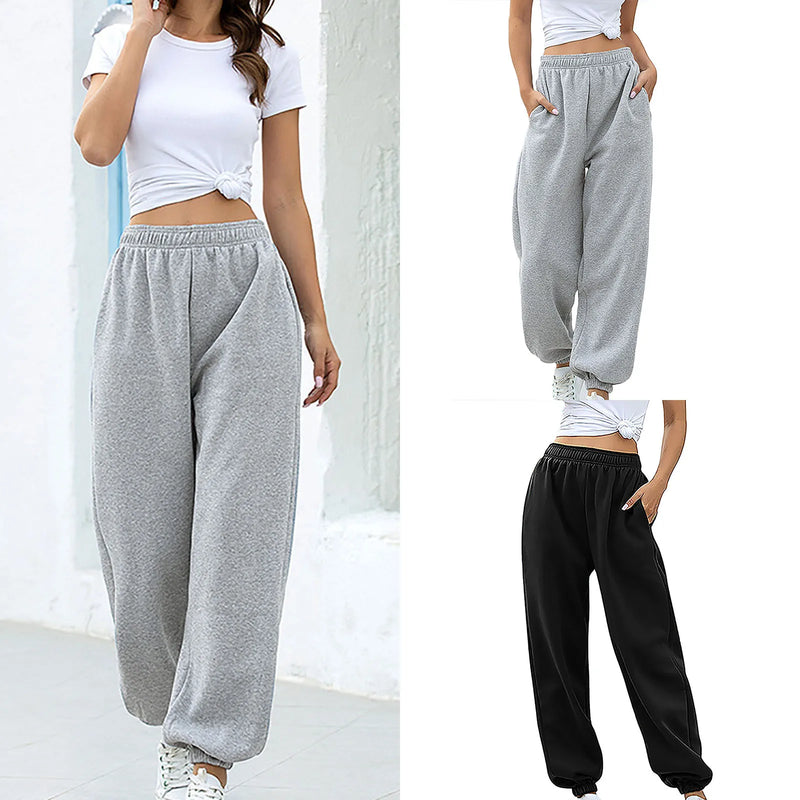 2023 Casual Women Trouser Gym Wear Track Jogger Pants Baggy Gray Sweat Running Sports Loose Pants  Wide Leg Oversized Streetwear