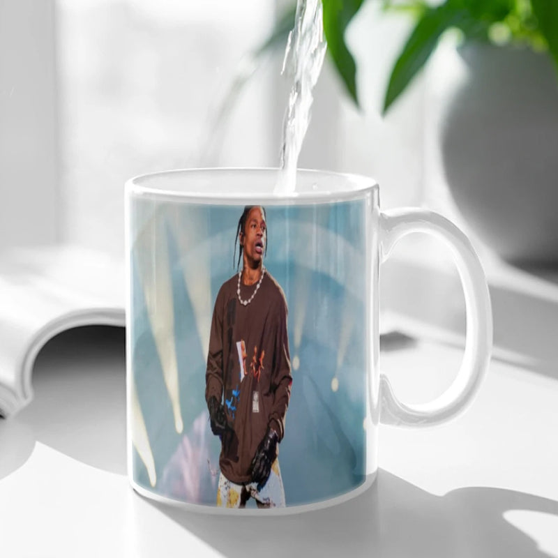 Jackboys Travis Scott Coffee Mug 11oz Fun Ceramic Coffee Tea Cocoa Cup Handle Tea Drink Cup