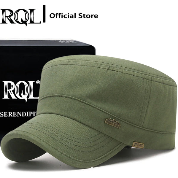 Unisex Twill Military Hat Flat Top Cap for Men Fashion Cadet Army Cap Cotton Winter Outdoor Sports Dad Hat Trucker Hat Plain