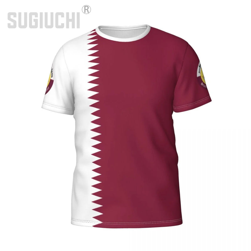 Custom Name Number Qatar Flag Emblem 3D T-shirts For Men Women Tees jersey team Clothes Soccer Football Fans Gift T shirt