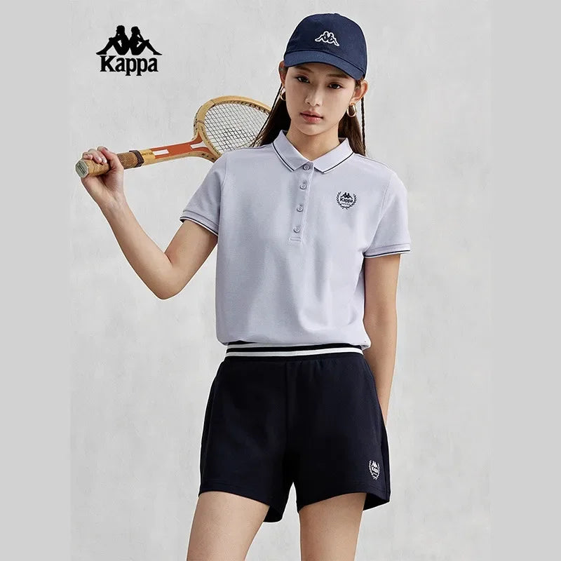 Kappa 2024 New Summer Sports Leisure Korean T-shirt Women's Simple Breathable Short-sleeved POLO Shirts Luxury Brand T-shirts