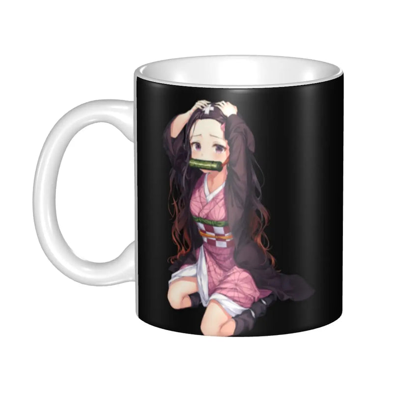 Personalized Anime Demon Slayer Coffee Mugs DIY Muichiro Tokito Kimetsu No Yaiba Ceramic Tea Milk Cup