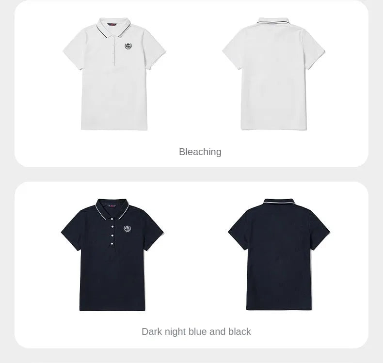 Kappa 2024 New Summer Sports Leisure Korean T-shirt Women's Simple Breathable Short-sleeved POLO Shirts Luxury Brand T-shirts