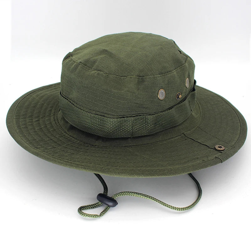 Men & Women Sun Hat Camouflage Tactical Cap  Outdoor Sports Sun Bucket Cap Fishing Hiking Hunting Hats 60CM