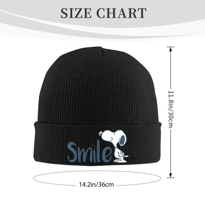 Peanuts Snoopy Smile Beanie Hats Bonnet Hats Men Women Unisex Y2K Cool Kpop Skullies Beanies Autumn Graphic Warm Caps