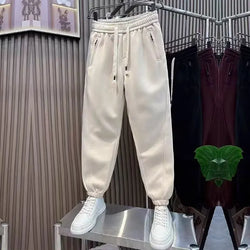 Men's Sweatpants Solid Loose Fit Mens Sweatpant Autumn Fashion Khaki Joggers Pants Unisex Elastic Waist Track Male Trouser 2024