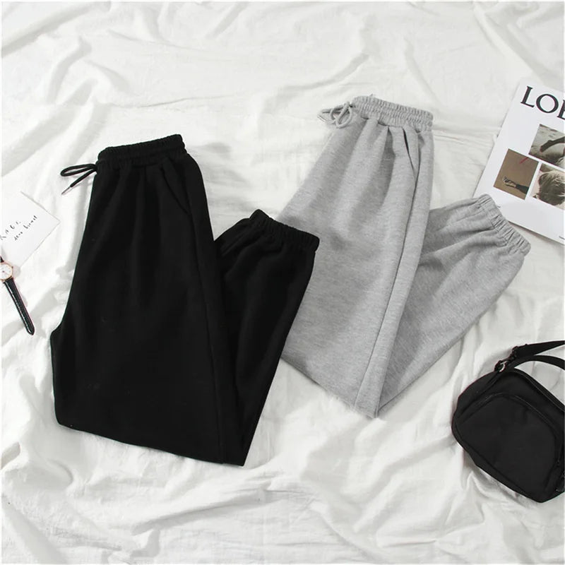 Women Solid Sweatpants Autumn Baggy Fashion Oversize Sports Pants Winter Joggers