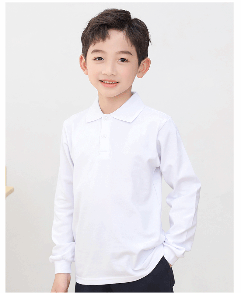 Custom Cotton Polo Kids Shirts Logo Design DIY Print Embroidery  Soft Comfortable And Skin-Friendly Long Sleeve Boy's Polos