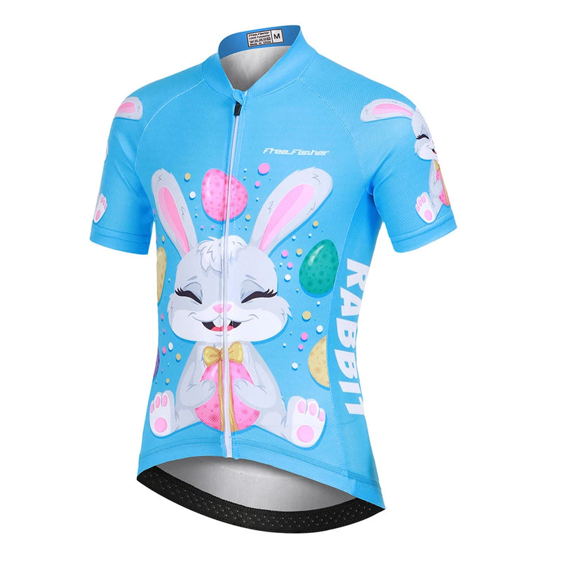 Cartoon Printed Short Sleeve Children's Cycling Jersey Quick-dry Mesh Cloth MTB Bike Riding Wear Boys Girls Bicycle Clothing