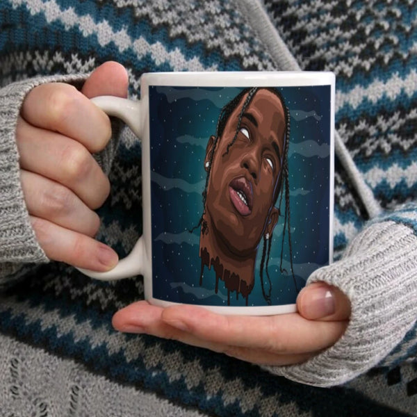 Jackboys Travis Scott Coffee Mug 11oz Fun Ceramic Coffee Tea Cocoa Cup Handle Tea Drink Cup