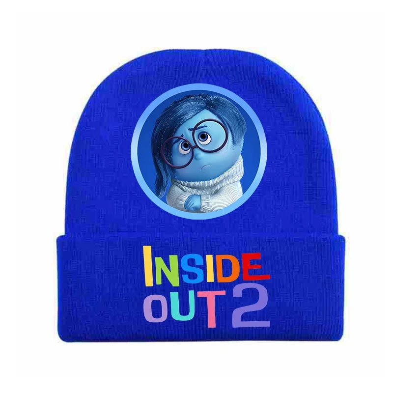 Inside Out 2 Kid Knitted Hats Keep Warm Anxiety Joy Sadness Anger Stretch Caps Soft Comfort Autumn Winter Boy Girl Beanie Gifts