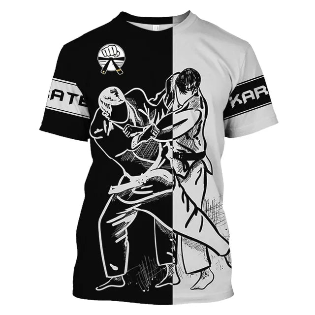 Japan Training T-shirt Men's 3d Karate Printed Tee Tops Oversized Short-sleeved High-quality Sportswear Men Quick-drying T Shirt