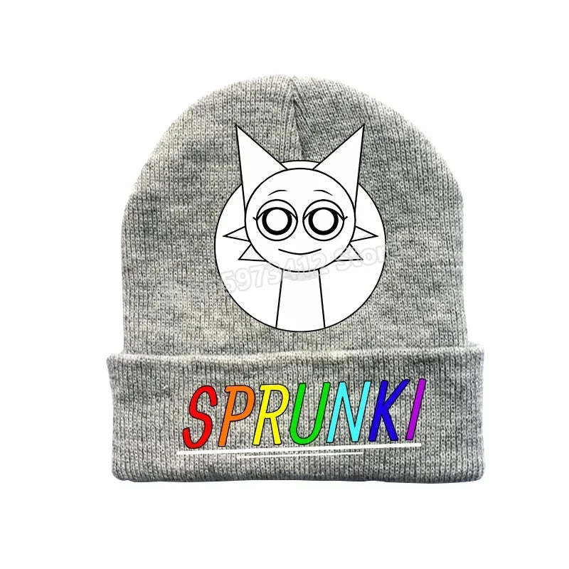 Sprunki Knitted Hat Incredibox Autumn Winter Cute Adult Cap Anime Pattern Print Bonnets Warm Comfortable Beanies Baby Show Gift