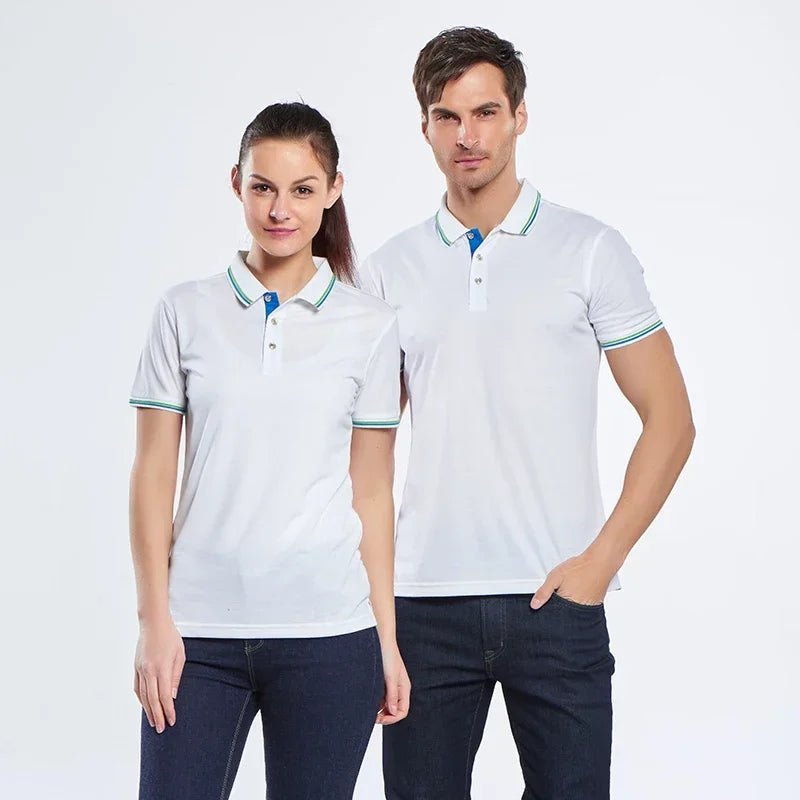 Summer Polo Shirt With Printed Logo Embroidered Name Men's And Women's Activities Company Group Workwear Top