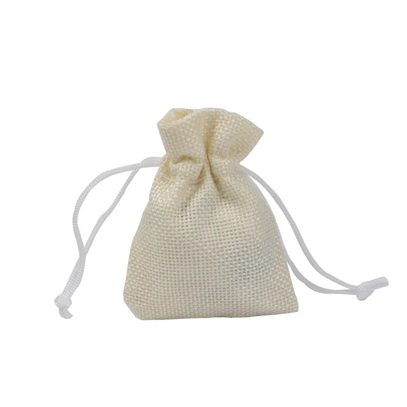 Hot Selling 10Pcs/Lot Multi-Color Jewelry Gift Drawstring Bags Jute Ring Necklace Burlap Storage Pouches Can Be Customized