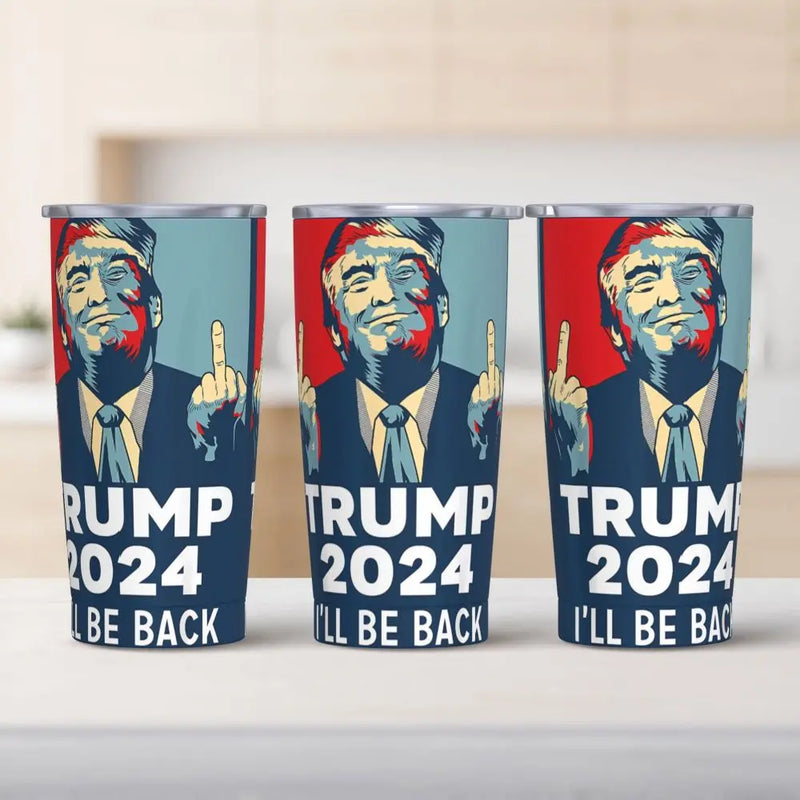 2024 I will be back Trump Coffee Cup Thermos Bottle Stainless Steel Double-layer Insulation Cold And Hot Travel Mug Vacuum Flask