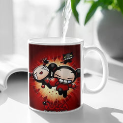 Cute Cartoon Pucca Garu Ceramic Mugs Coffee Cups Milk Tea Cup ins Oatmeal Breakfast Mug Drinkware Kitchen