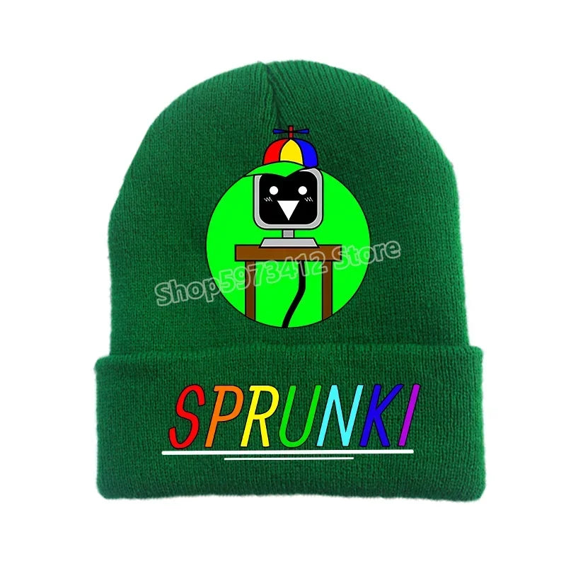 Sprunki Knitted Hat Incredibox Autumn Winter Cute Adult Cap Anime Pattern Print Bonnets Warm Comfortable Beanies Baby Show Gift