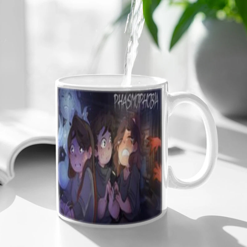 Game Phasmophobia Anime Ceramic Mug Cute Coffee Tea Milk Stave Mugs And Cups with Handle Novelty Gifts