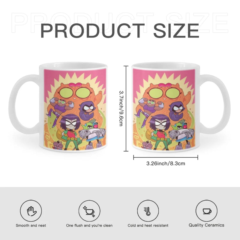 Cartoon T-TEEN-TITAN G-GO Ceramic Cup Coffee Oatmeal Breakfast Cup Creative Personality Mug