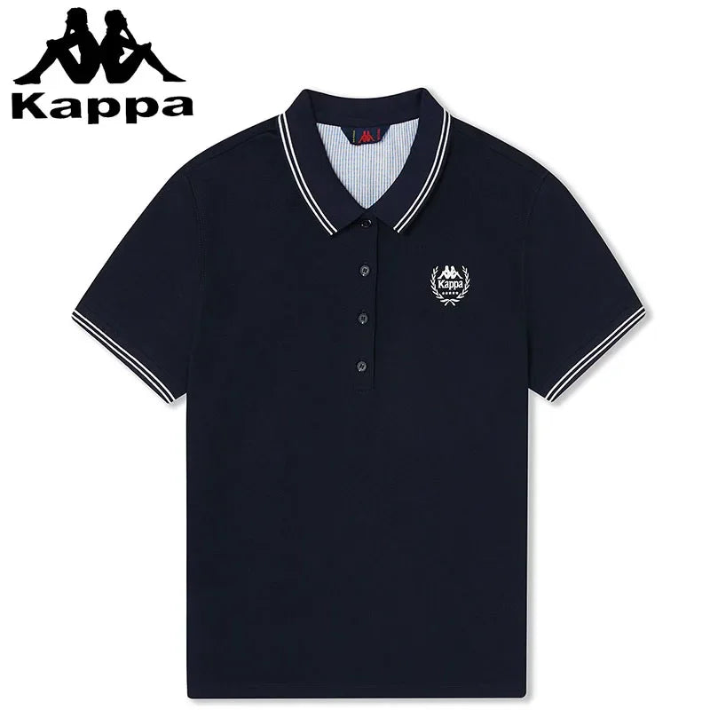 Kappa 2024 New Summer Sports Leisure Korean T-shirt Women's Simple Breathable Short-sleeved POLO Shirts Luxury Brand T-shirts