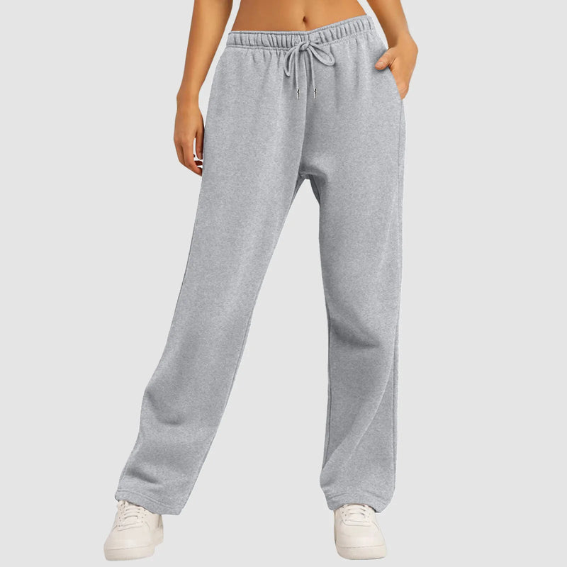 Women’s Fleece Lined Sweatpants Wide Straight Leg Pants Bottom Sweatpants Joggers Pants Workout High Waisted Pants With Pockets