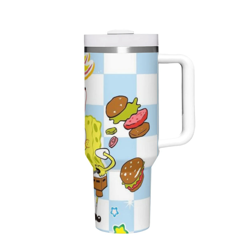 Car Travel Mugs SpongeBob SpongeBob Stainless Steel 304 Tumbler Water Bottle 40oz/1200ml