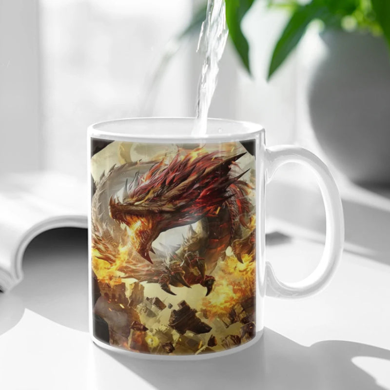 Animals Black Dragon Coffee Mug 11oz Fun Ceramic Coffee Tea Cocoa Cup Handle Tea Drink Cup