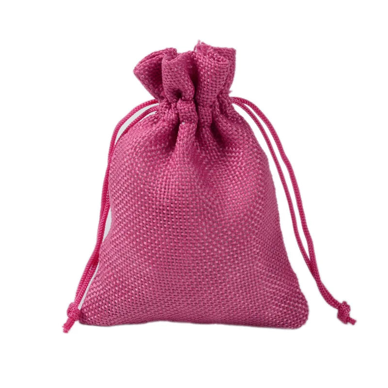 Hot Selling 10Pcs/Lot Multi-Color Jewelry Gift Drawstring Bags Jute Ring Necklace Burlap Storage Pouches Can Be Customized