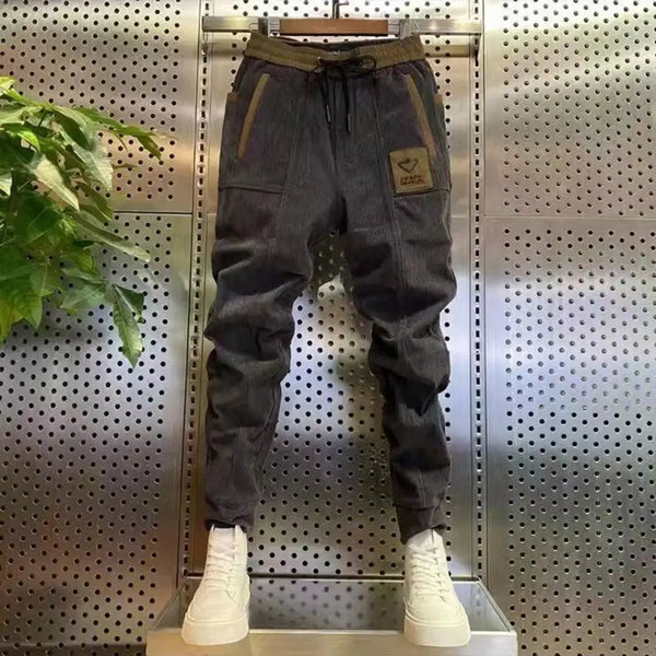 Drawstring Harem Pants Hip Hop Casual Male Track Pants Joggers Vintage Male Cargo Pants Corduroy Pants sweatpants ropa hombre