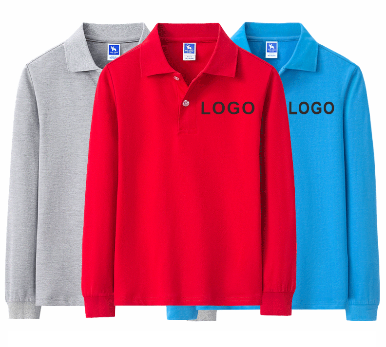 Custom Cotton Polo Kids Shirts Logo Design DIY Print Embroidery  Soft Comfortable And Skin-Friendly Long Sleeve Boy's Polos