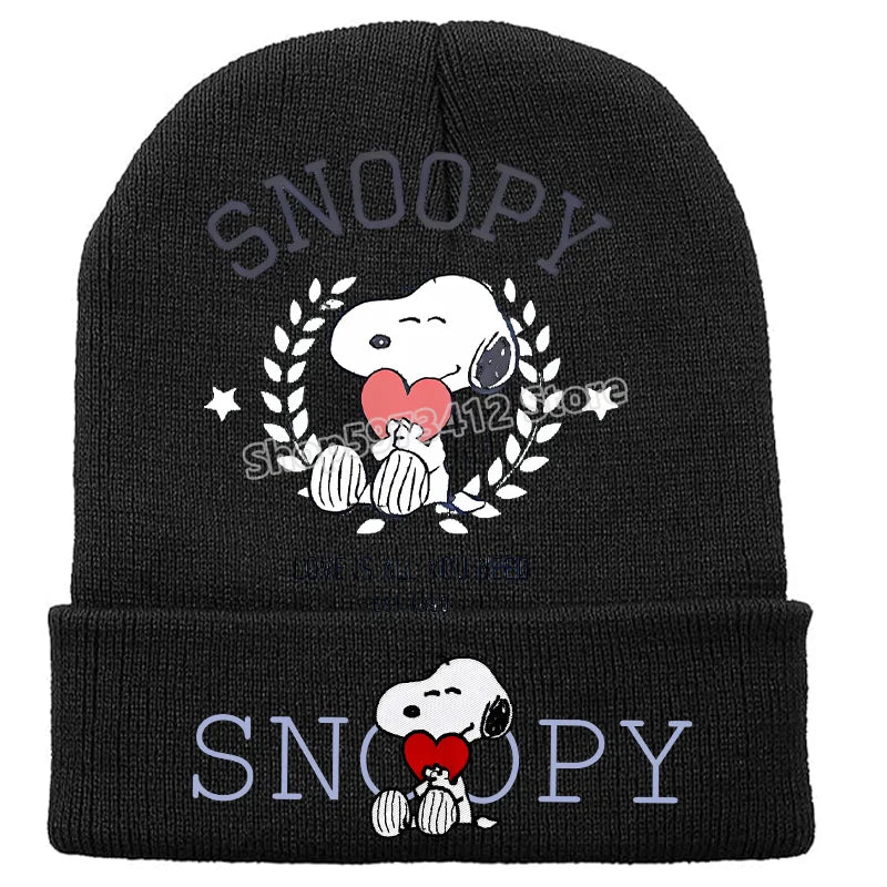 Snoopy Knitted Hats Kawaii Peanuts Comic Skullies Beanies Boys Girls Winter Warmer Bonnet Women Men Kids Casual Cap Anime Gift