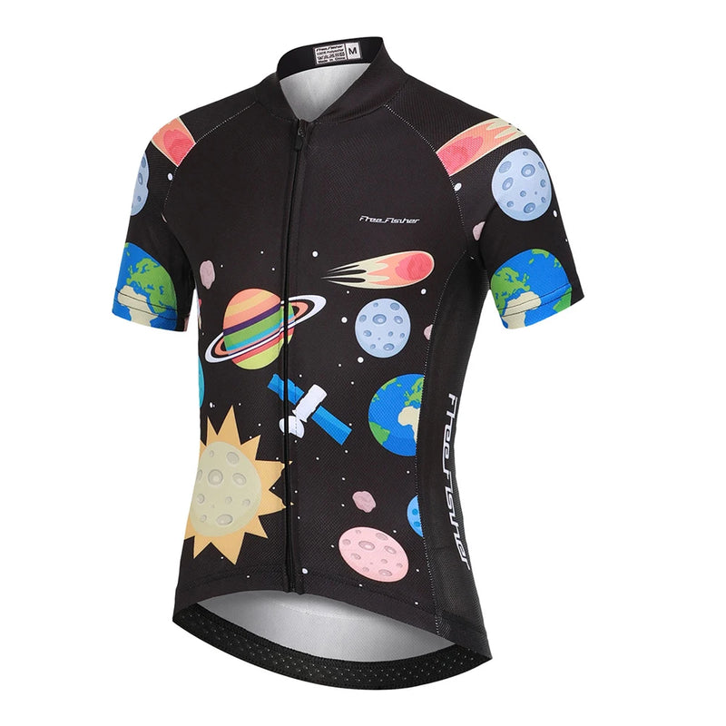 Cartoon Printed Short Sleeve Children's Cycling Jersey Quick-dry Mesh Cloth MTB Bike Riding Wear Boys Girls Bicycle Clothing