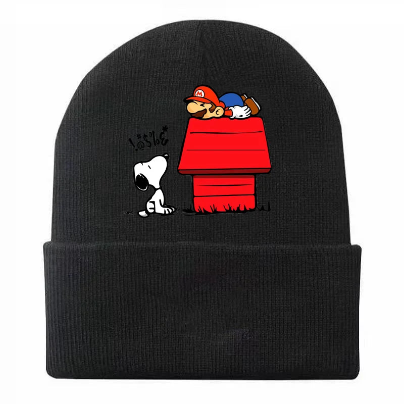 Snoopies Beanie Knit Hat for Boys Girls new Autumn Winter Warm Kids Beanie Children Hats Soft Ear Protection Knitted Casual Cap