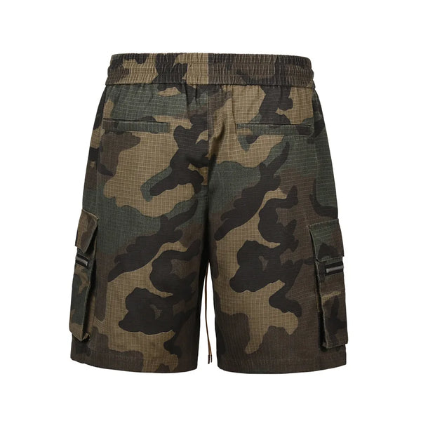 Frog Drift Fashion Vintage Street Cargo Camouflage Techwear Sweatpants Washable Casual Drawstring Pants Shorts For Men Women