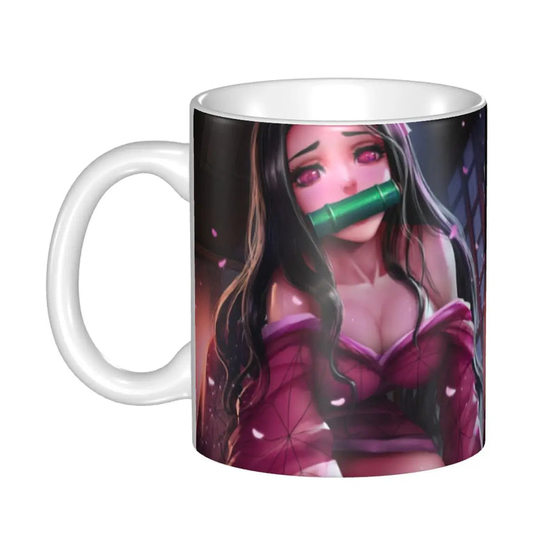 Personalized Anime Demon Slayer Coffee Mugs DIY Muichiro Tokito Kimetsu No Yaiba Ceramic Tea Milk Cup