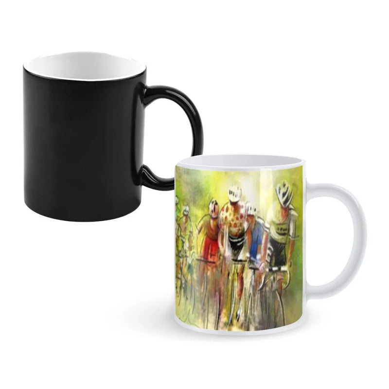 Tour of F-France Anime Creativity Change Color Chang mug Ceramic mug Hot Coffee Cup Breakfast Cup mug Friend Gift