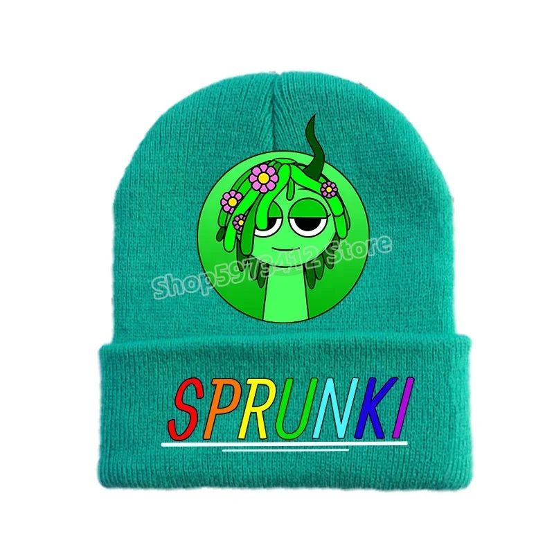 Sprunki Knitted Hat Incredibox Autumn Winter Cute Adult Cap Anime Pattern Print Bonnets Warm Comfortable Beanies Baby Show Gift