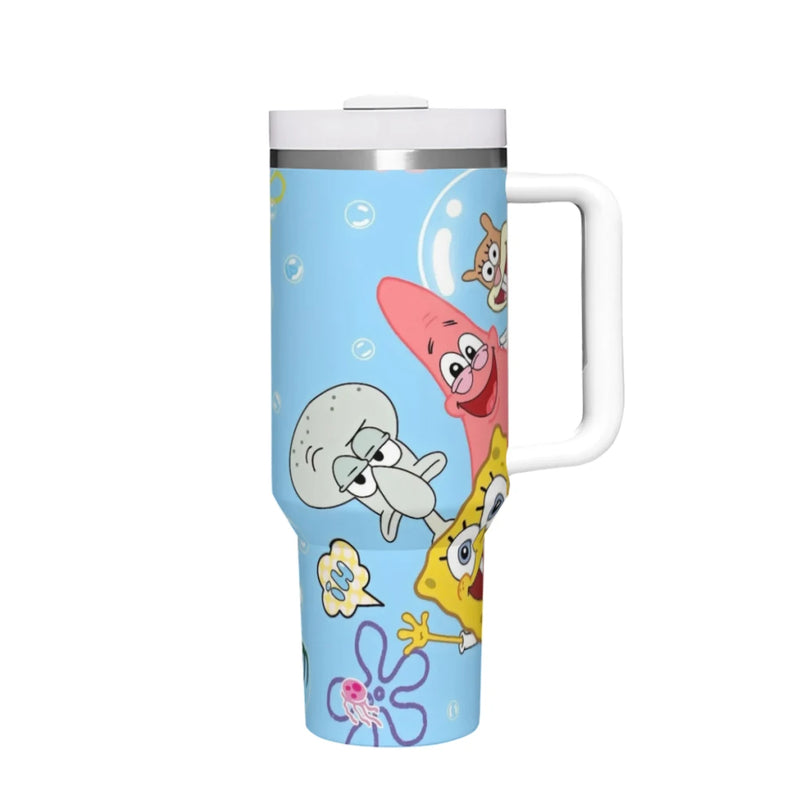 Car Travel Mugs SpongeBob SpongeBob Stainless Steel 304 Tumbler Water Bottle 40oz/1200ml