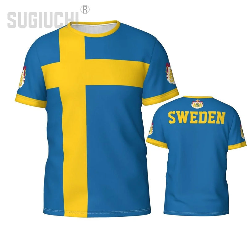 Custom Name Number Sweden Flag Emblem 3D T-shirts For Men Women Tees jersey team Clothes Soccer Football Fans Gift T shirt