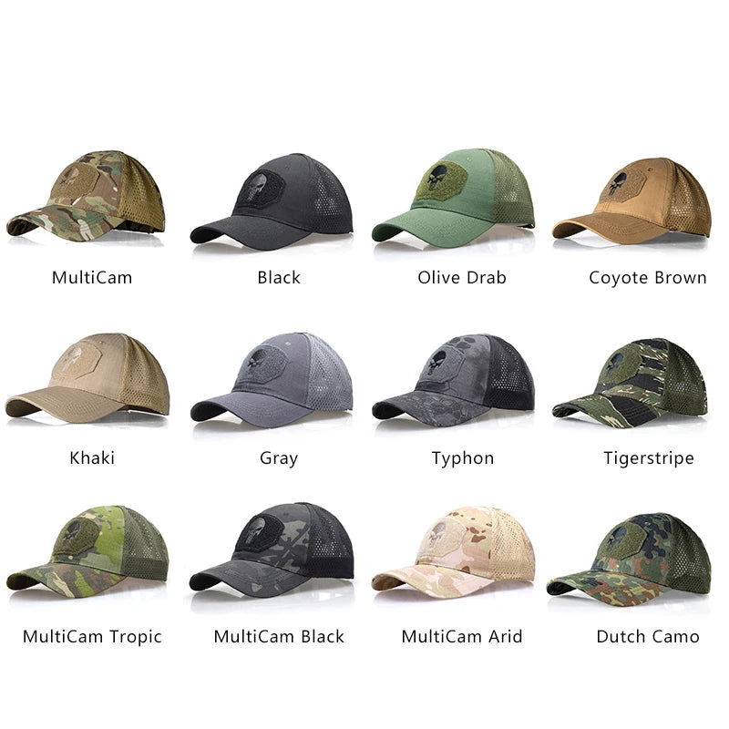 Skull Airsoft Baseball Cap Dad Hat Sun Hats Headwear Camo Hunting Sports Caps Outdoor