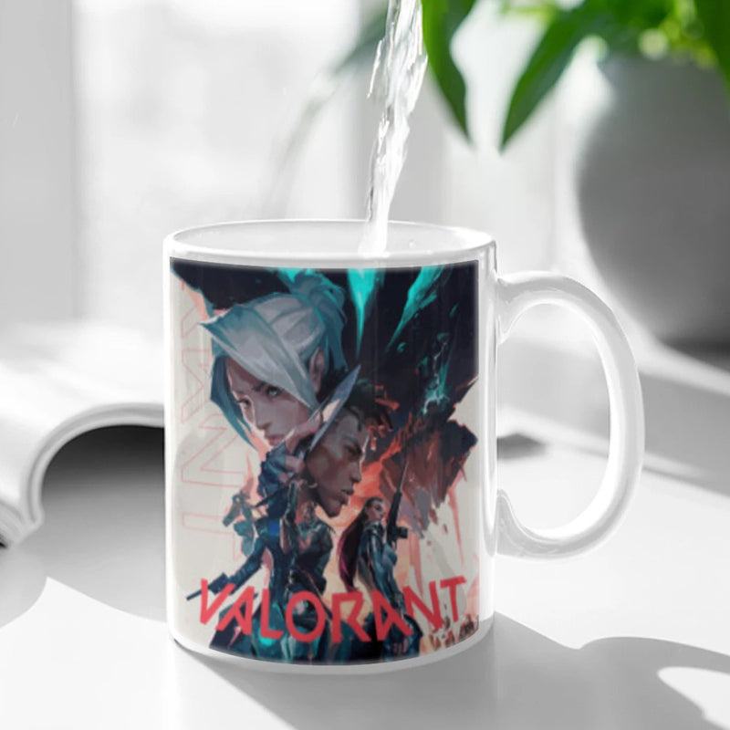 Popular The First Personvisual Angle Design Game VALORANT Coffee Mug Ceramic Water Cup Heat Sensitive Coffee Cups