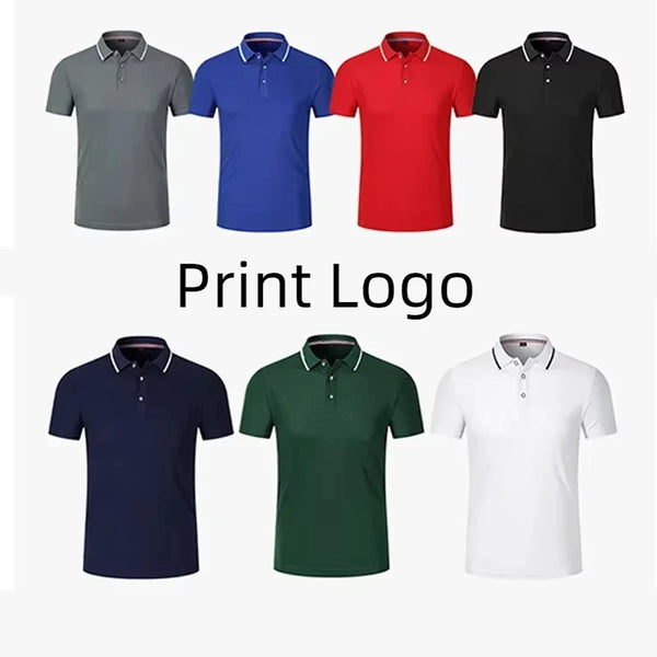 Summer Causal Polo Shirt Print Logo Men Women Custom Text Picture Embroidery Design Breathable Company Staff Group Workwear Top